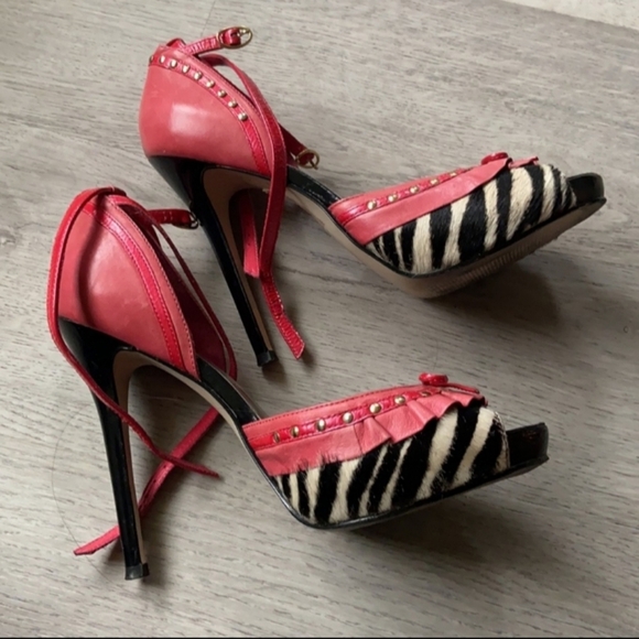 Host pick Size 9.5 Philosophy Pink Zebra Print Heels 👠 shoes - Picture 3 of 7